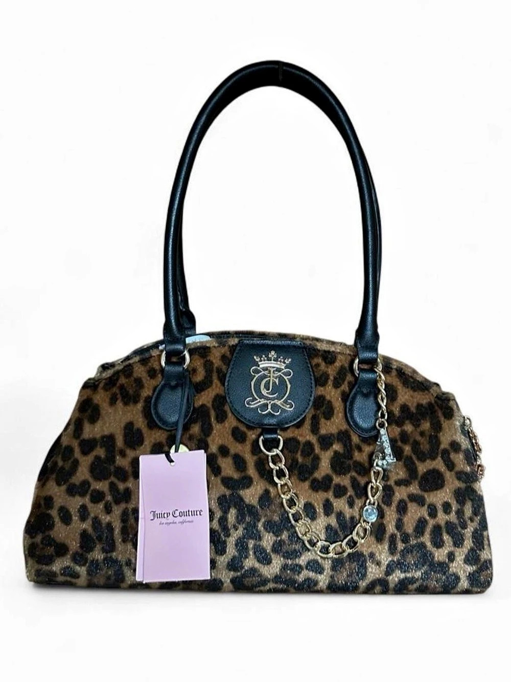 Juicy Couture “Juicy Royal Crest Satchel”, leopard print